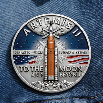 2026 Button Pin To The Moon And Beyond Merch Explorer Gift Retro 2026 Artemis II