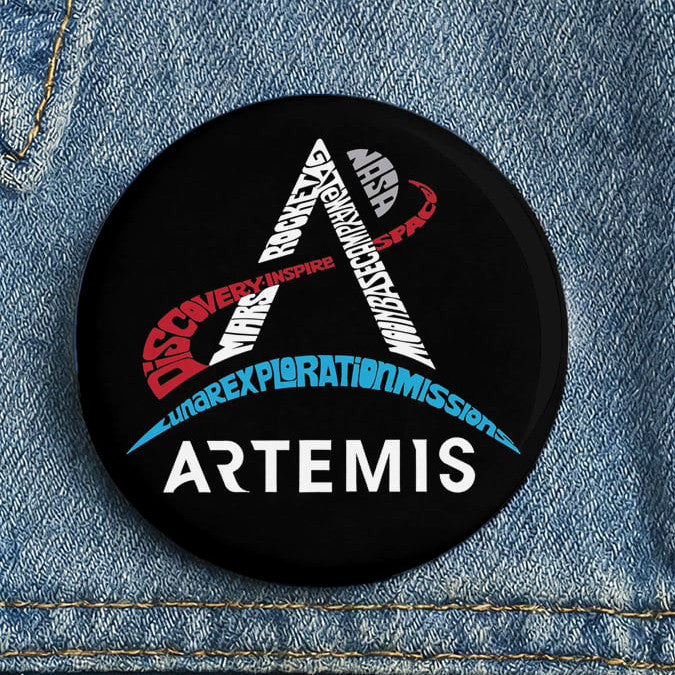 NASA Artemis 2 Mission Button Pin Lunar Exploration Round Pin Gift For Galaxy Dreamer Retro 2026 Artemis II