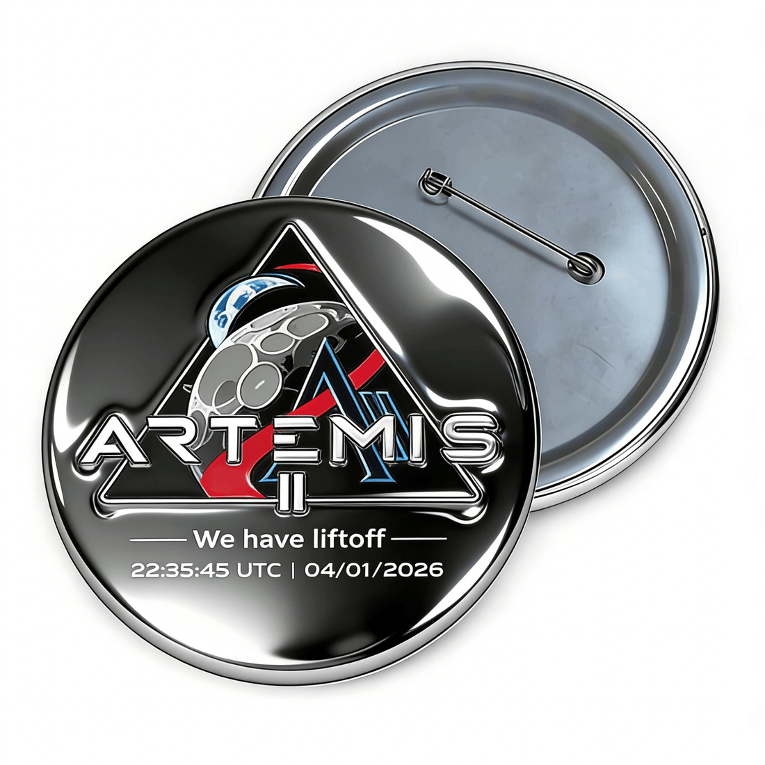 NASA Lunar Orbit Mission Button Pin We Have Liftoff Lapel Pin Galaxy Dreamer Gift Retro 2026 Artemis II