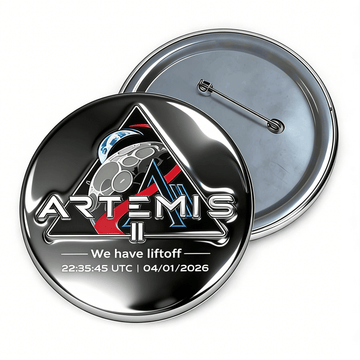 NASA Lunar Orbit Mission Button Pin We Have Liftoff Lapel Pin Galaxy Dreamer Gift Retro 2026 Artemis II