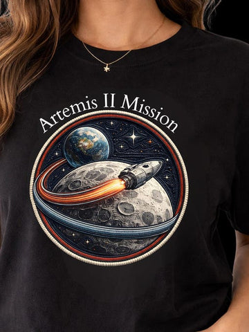 Faux Moon Mission T-Shirt NASA Moon Mission 2026 Clothing Line Best Gift For Astronomy Mom Retro 2026 Artemis II