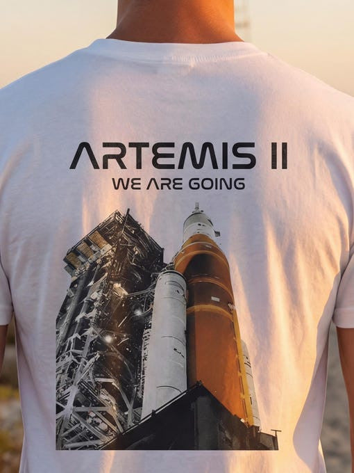 Artemis 2 Mission We're Going T-Shirt NASA Moon Mission 2026 Clothes Present For Astrophile Friends Retro 2026 Artemis II