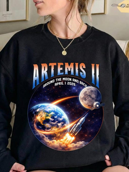 Rocket Retro 2026 Space Mission T-Shirt NASA Inspired Streetwear Shirt Gift For Fans Retro 2026 Artemis II
