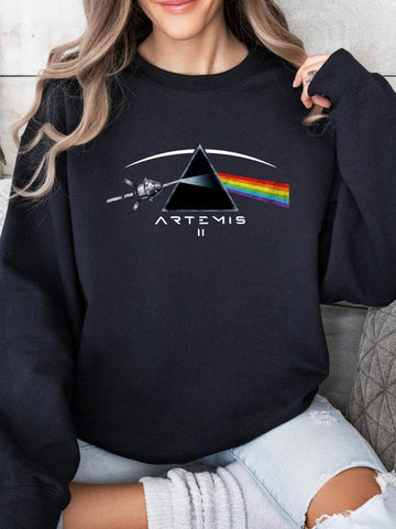 Astronaut NASA Inspired Sweatshirt Retro Prism Space Clothing Gift For Girlfriend Retro 2026 Artemis II