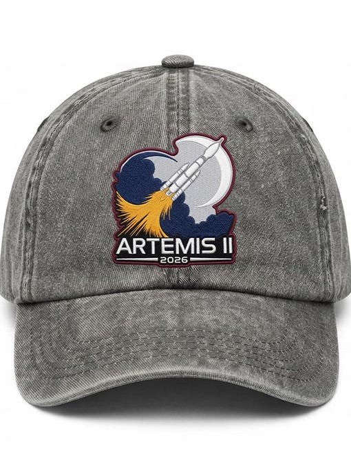 NASA Artemis 2 Mission Baseball Cap SLS Rocket Launch Merchandise Galaxy Dreamer Gift Retro 2026 Artemis II