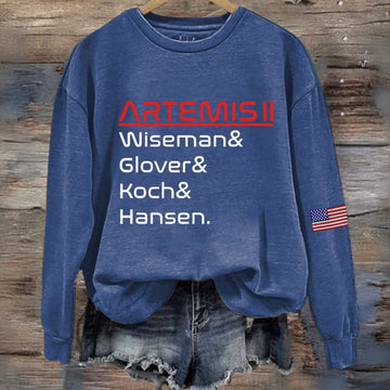 NASA Artemis 2 Mission Sweatshirt Astronaut Names Merch Gift For Aspiring Pilot Retro 2026 Artemis II