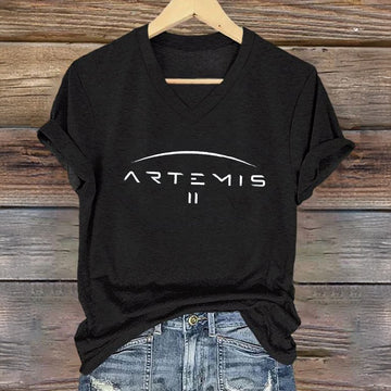 NASA V-Neck T-Shirt Space Exploration Mission Clothes Gift For Universe Explorer Retro 2026 Artemis II