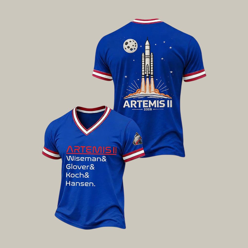 NASA Artemis Word Art T-Shirt Wiseman Glover Koch Hansen Apparel Lunar Mission Gift Retro 2026 Artemis II