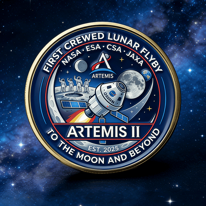 Epic Rocket Return To The Moon Button Artemis 2 Mission Merch Astrophile Gift Retro 2026 Artemis II