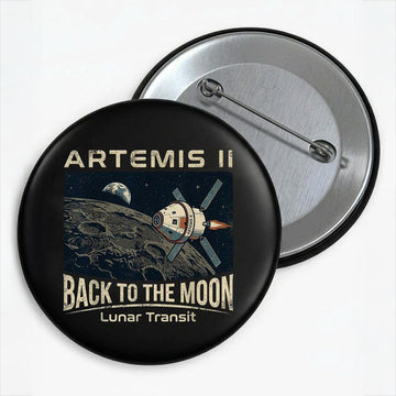 NASA Artemis 2 Mission Button Pin Back To The Moon Pin Unique Present For Enthusiasts Retro 2026 Artemis II