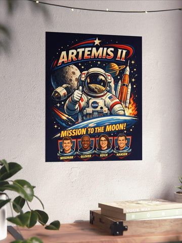 NASA Astronaut Poster Astrophile Home Decor Artemis 2 Mission Gift For Space Lovers Retro 2026 Artemis II