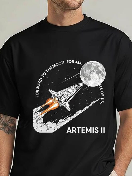 2026 T-Shirt Forward To The Moon Merchandise Gift For Universe Explorer Retro 2026 Artemis II