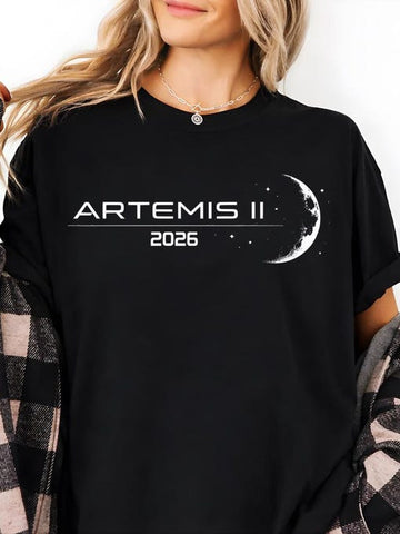 2026 T-Shirt Space Exploration Future Shirt Gift For Rocket Engineer Retro 2026 Artemis II