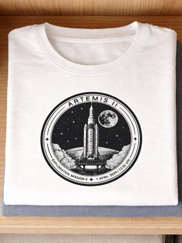 Mission T-Shirt Space Exploration Apparel Gift For Astronomy Fans Retro 2026 Artemis II