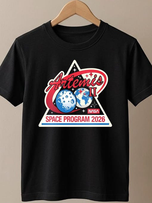 NASA Mission T-Shirt Journey To The Moon Clothes Gift For Science Teacher Retro 2026 Artemis II