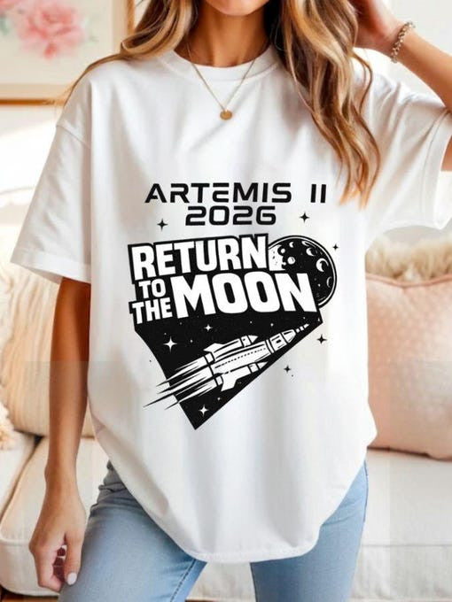 2026 T-Shirt Return To The Moon 2026 Merchandise Gift For NASA Enthusiasts Retro 2026 Artemis II