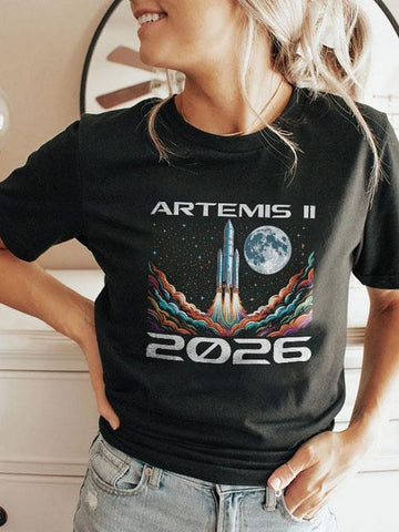 NASA Artemis 2 Mission T-Shirt SLS Rocket Launch Tee Gift For Science Nerd Retro 2026 Artemis II