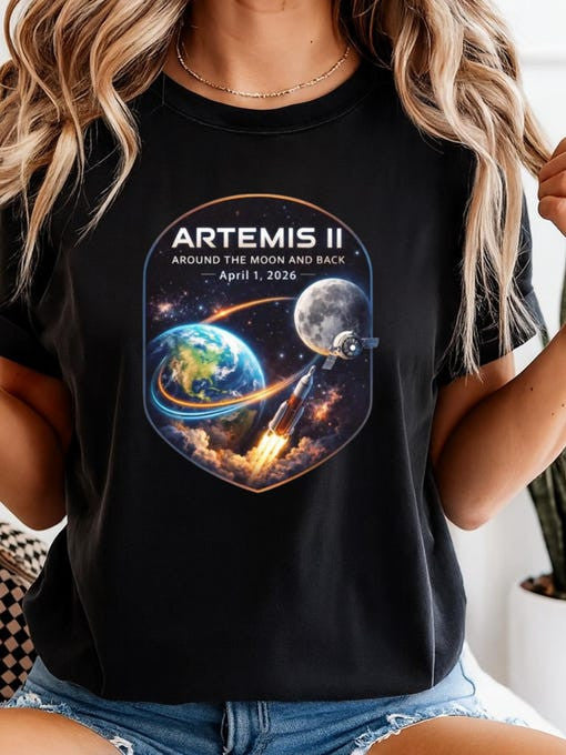 NASA Lunar Orbit Mission T-Shirt Around The Moon And Back Merchandise Explorer Gift Retro 2026 Artemis II