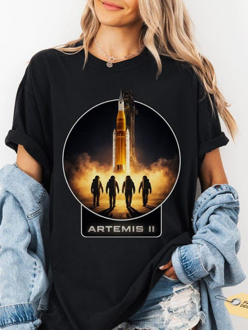 NASA Lunar Orbit Mission T-Shirt SLS Gone To The Moon Shirt Gift For Astronomy Fans Retro 2026 Artemis II