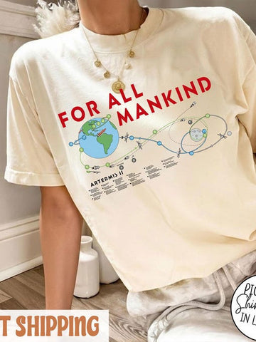 2026 T-Shirt For All Mankind Apparel Science Teacher Gift Retro 2026 Artemis II
