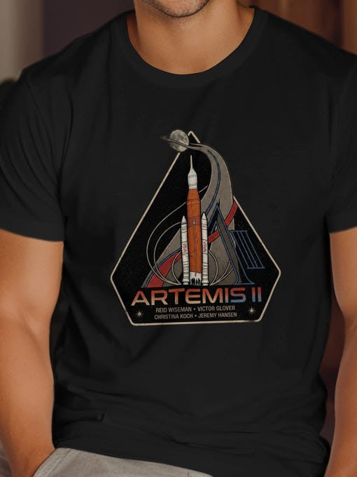 NASA Lunar Orbit Mission T-Shirt Space Exploration Rocket Shirt Gift For Aspiring Pilot Retro 2026 Artemis II