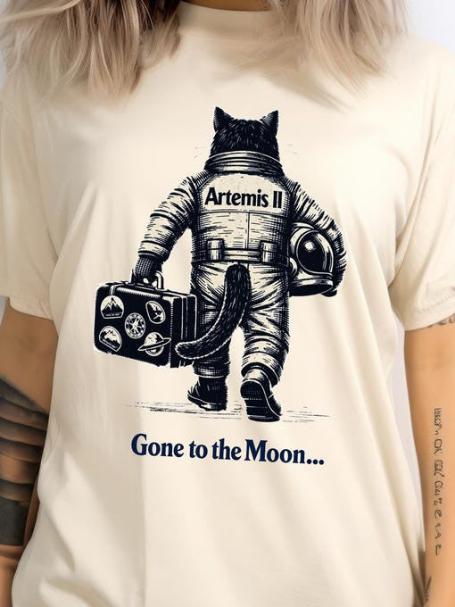 NASA T-Shirt Journey To The Moon Merch Gift For Rocket Engineer Retro 2026 Artemis II