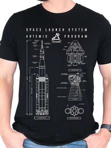 2026 T-Shirt Space Launch System Diagram Shirt Gift For NASA Enthusiast Retro 2026 Artemis II
