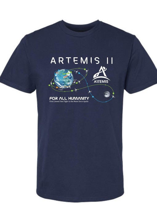 NASA Artemis Word Art T-Shirt For All Humanity Mission Apparel Science Student Gift Retro 2026 Artemis II