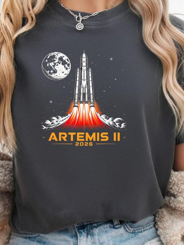 NASA T-Shirt Rocket Launch To Moon Merchandise Galaxy Dreamer Gift Retro 2026 Artemis II