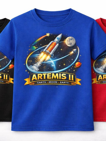 NASA Artemis 2 Mission T-Shirt SLS Rocket Launch Merchandise Gift For Aspiring Pilot Retro 2026 Artemis II