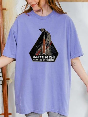 NASA T-Shirt Rocket Launch To Moon Clothing Gift For Science Nerd Retro 2026 Artemis II
