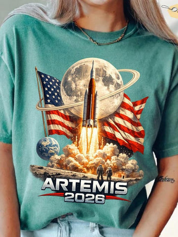 NASA T-Shirt SLS Rocket Launch Merchandise Lunar Mission Gift Retro 2026 Artemis II