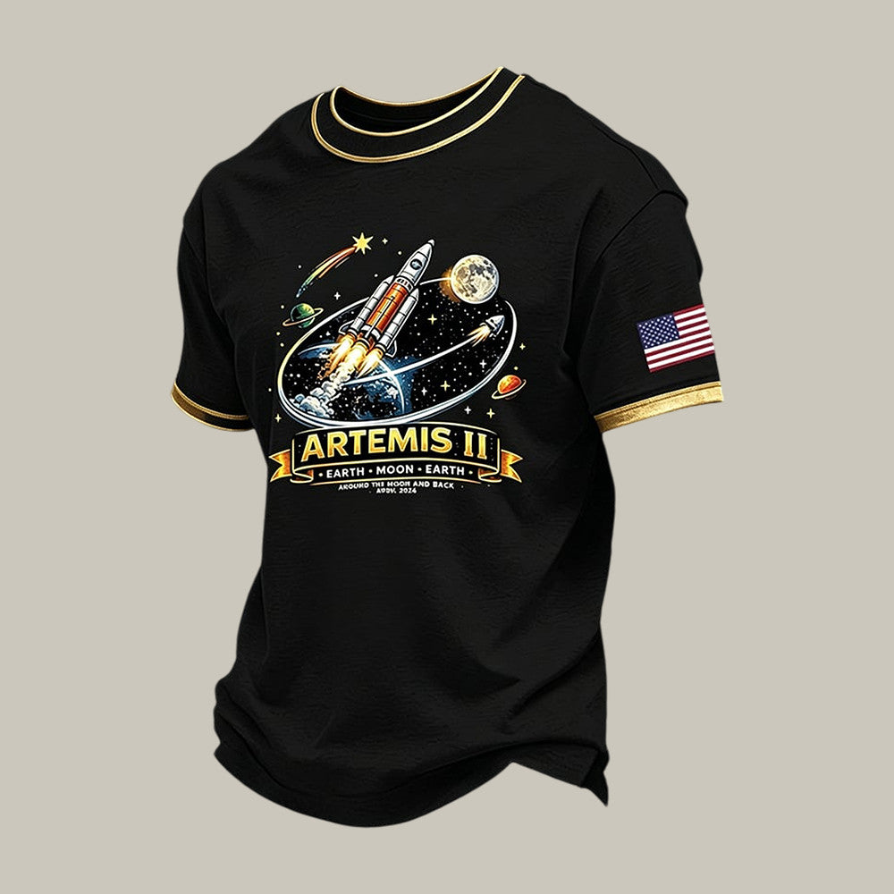 Mission T-Shirt Rocket Launch To Moon Merch Future Astronaut Gift Retro 2026 Artemis II