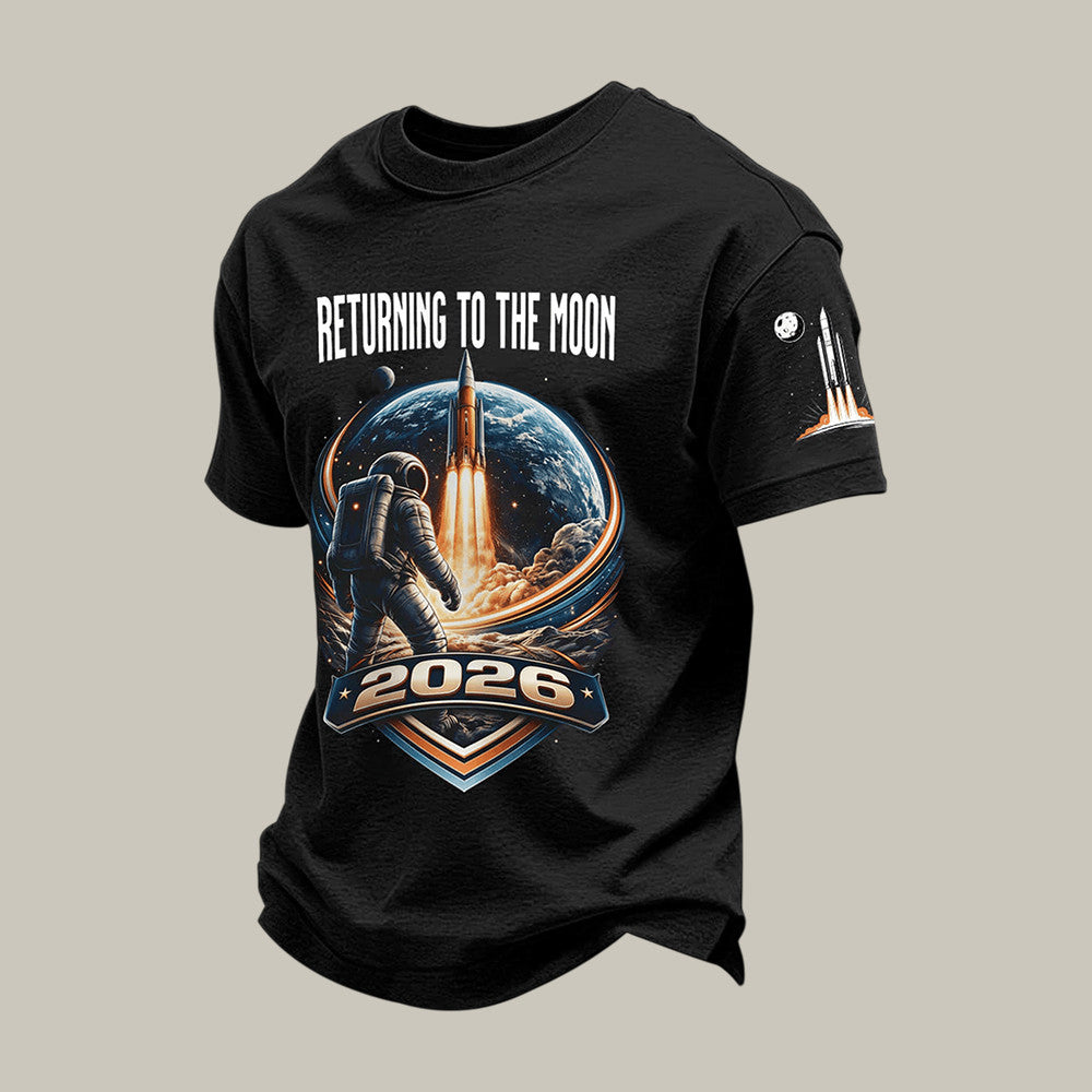 NASA Lunar Orbit Mission T-Shirt Return To The Moon 2026 Clothes Explorer Gift Retro 2026 Artemis II