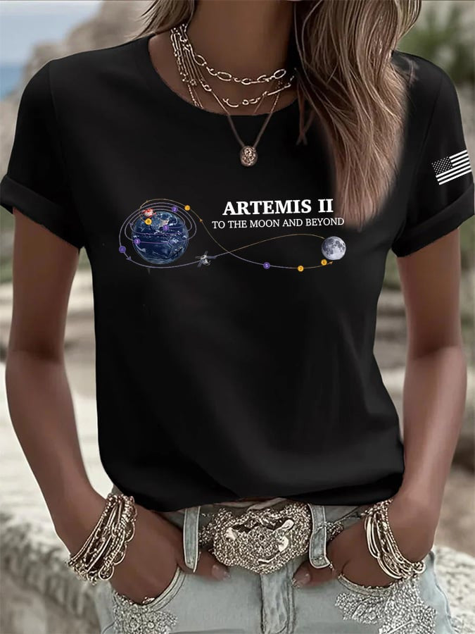 NASA T-Shirt Journey To The Moon Merchandise Future Astronaut Gift Retro 2026 Artemis II