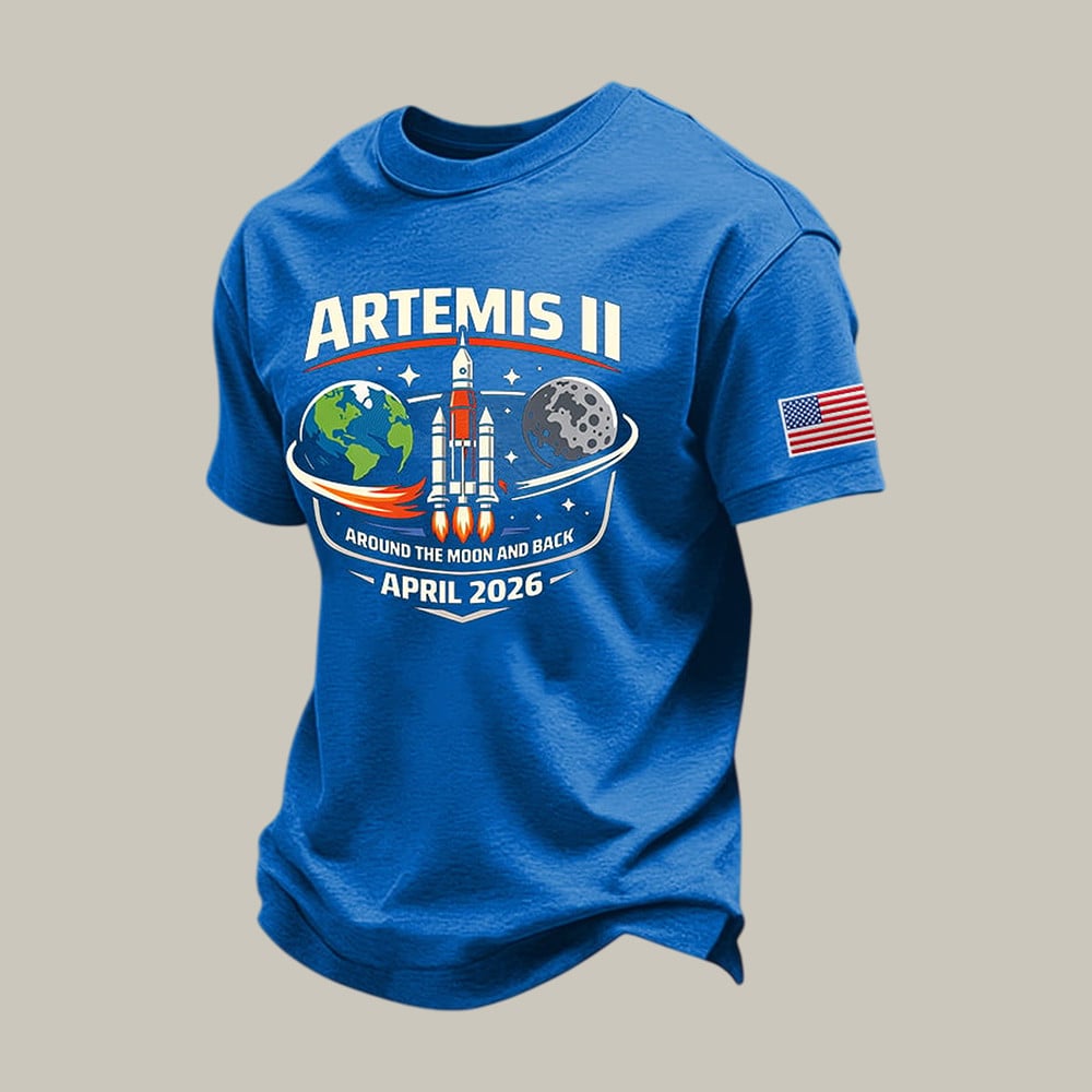 NASA Lunar Orbit Mission T-Shirt Rocket Launch Moon E Shirt Astronomy Fan Gift Retro 2026 Artemis II
