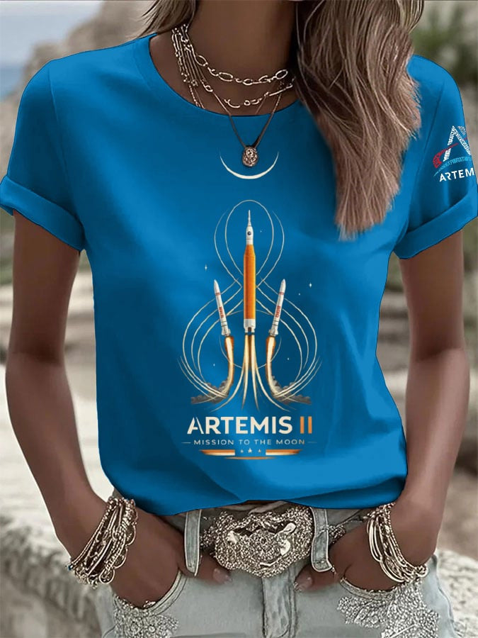 NASA Lunar Orbit Mission T-Shirt Rocket Launch To Space Tee Explorer Gift Retro 2026 Artemis II