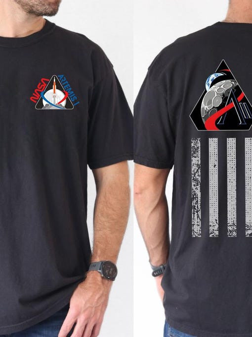 NASA T-Shirt Space Exploration Moon Landing Clothes Lunar Mission Gift Retro 2026 Artemis II