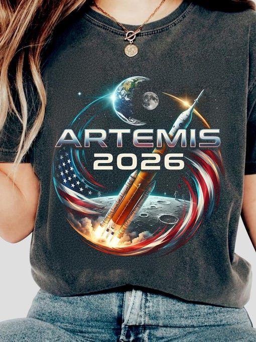 Mission T-Shirt Space Exploration Moon Landing Apparel Gift For Future Astronaut Retro 2026 Artemis II