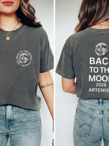 Mission T-Shirt Back To Moon Clothes Gift For Science Geeks Retro 2026 Artemis II