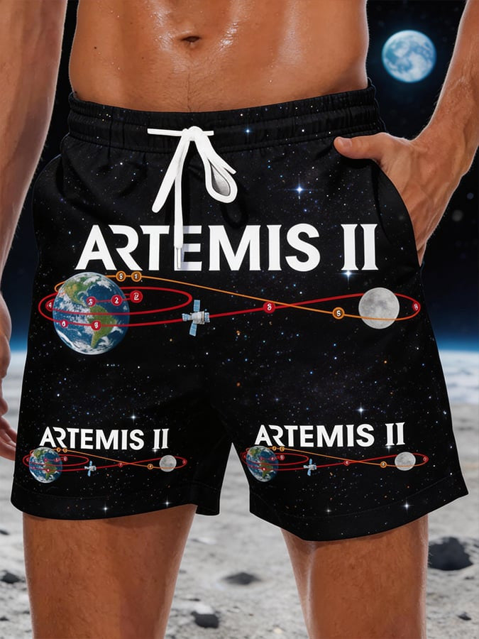 NASA Shorts Space Exploration Journey Apparel Science Student Gift Retro 2026 Artemis II