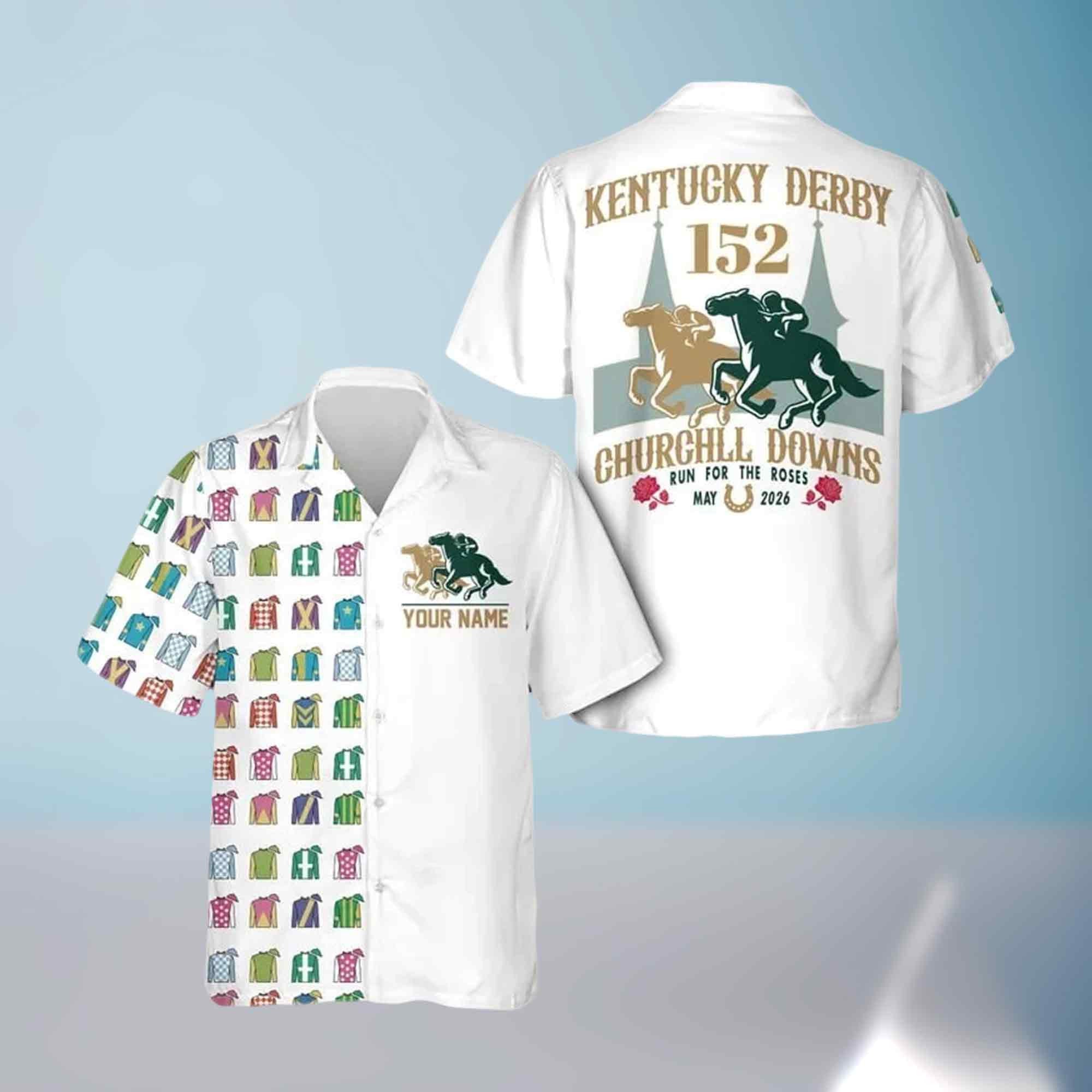 Personalized 152nd Kentucky Derby 2026 Hawaiian Shirt Horse Racing Apparel Gift Ideas