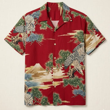 Eagle And Mount Fuji Harry Styles Hawaiian Shirt Nature Bird Merchandise Gift For Her