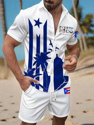 Puerto Rico Baseball Button Shirt Skyline Fan Clothing Boricua Gift Ideas