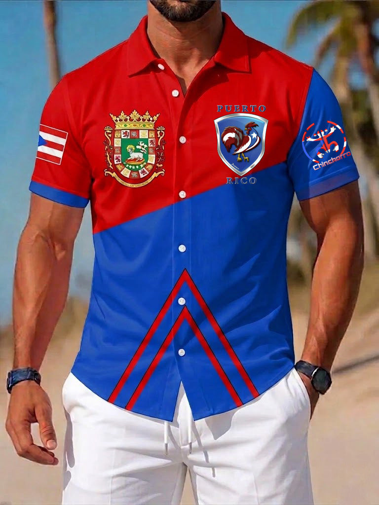 Puerto Rico Chinchorro Button Shirt Patriotic Island Apparel Boricua Gift Ideas