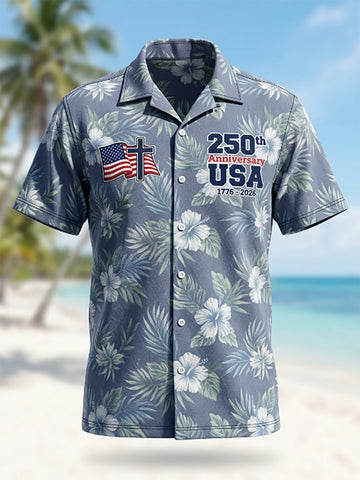 250th Anniversary USA Hawaiian Shirt In God We Trust 1776 2026 Apparel Gift Ideas