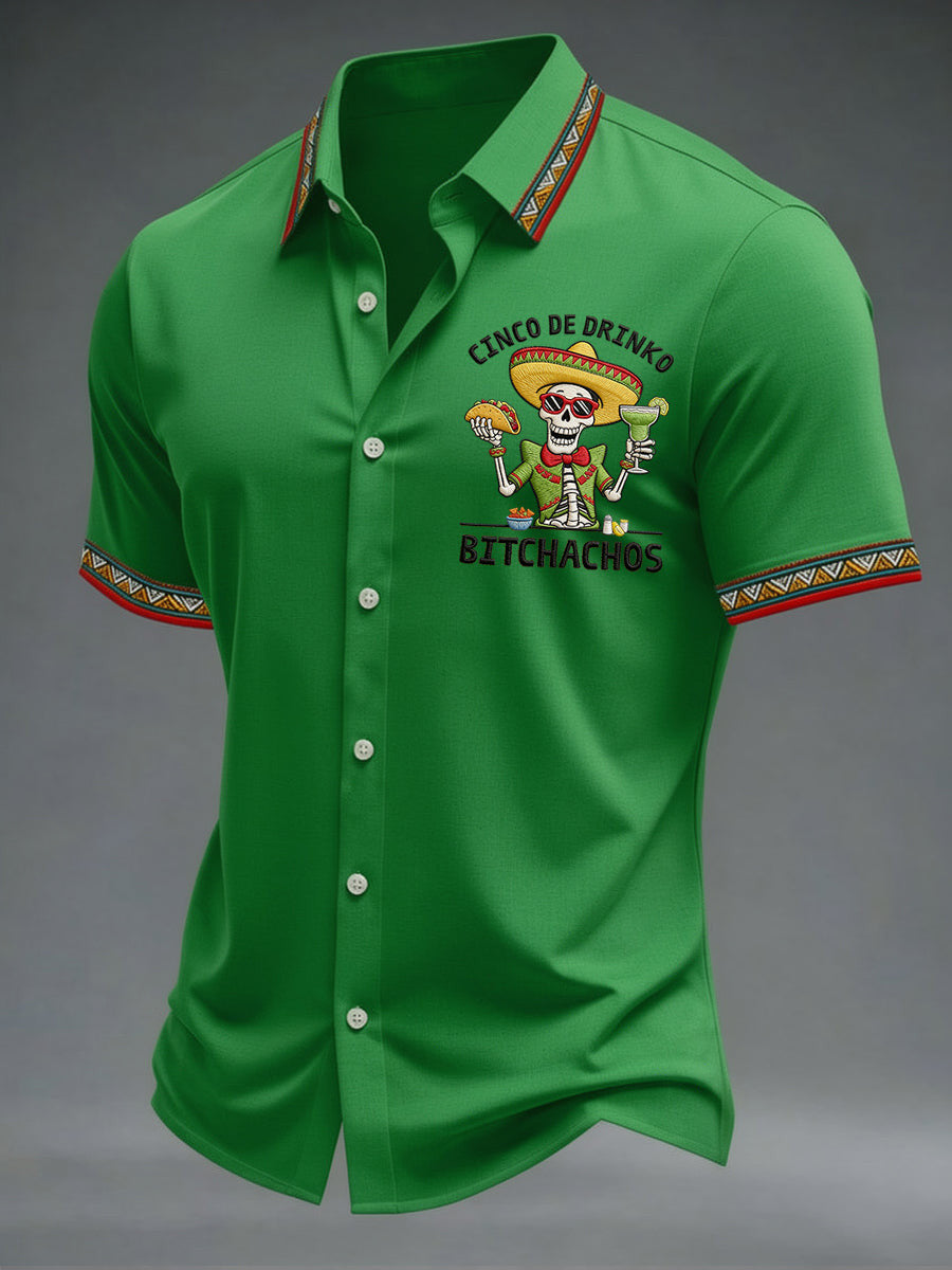 Cinco De Mayo Button Shirt Cinco De Drinko Bitchachos Shirt Gifts For Him