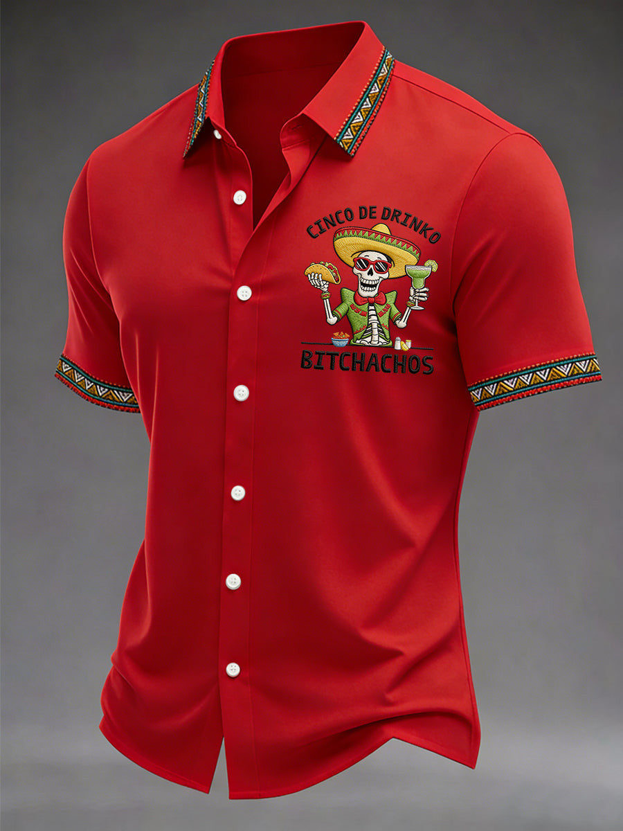 Cinco De Mayo Button Shirt Cinco De Drinko Bitchachos Shirt Gifts For Him