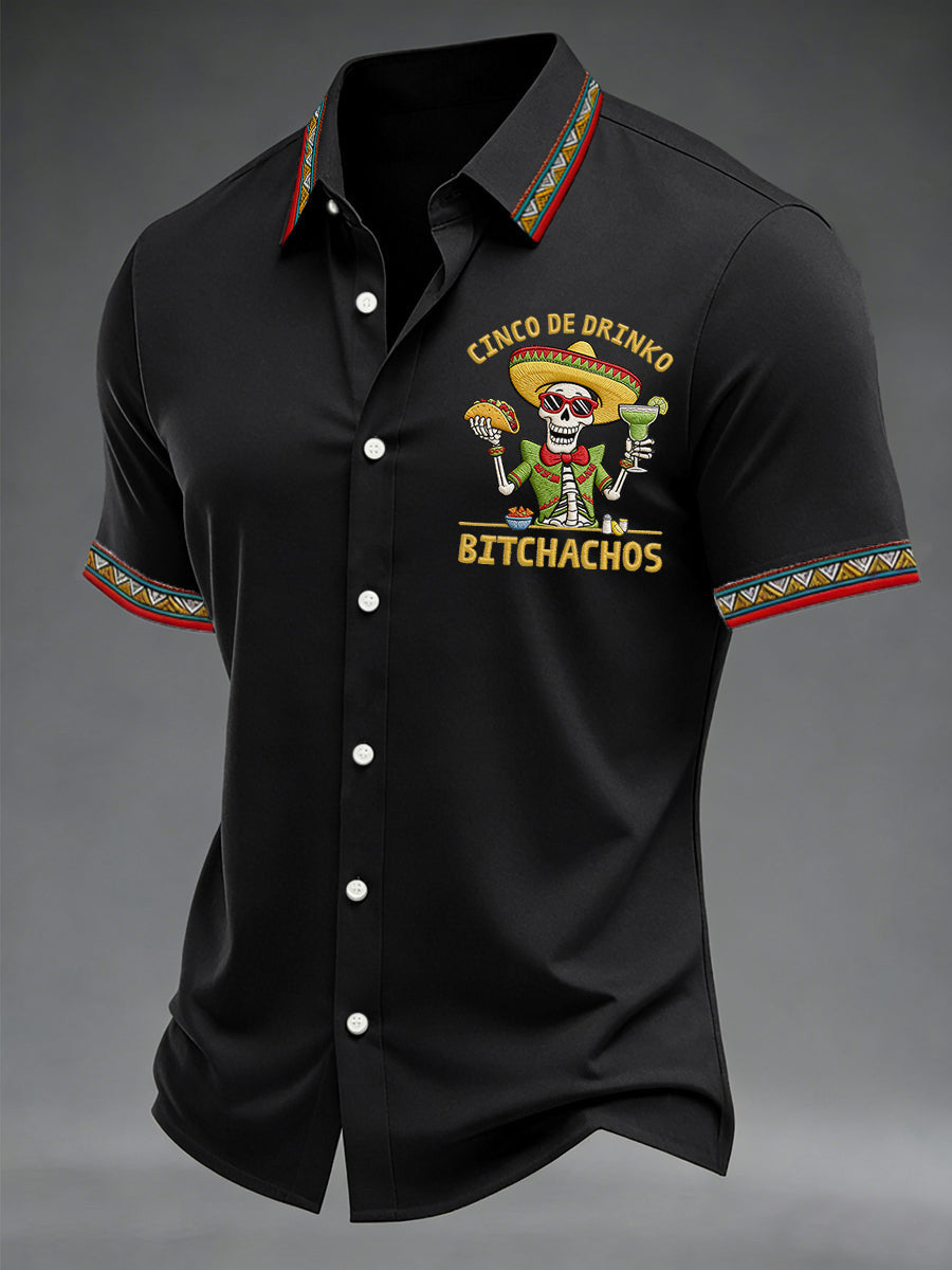 Cinco De Mayo Button Shirt Cinco De Drinko Bitchachos Shirt Gifts For Him