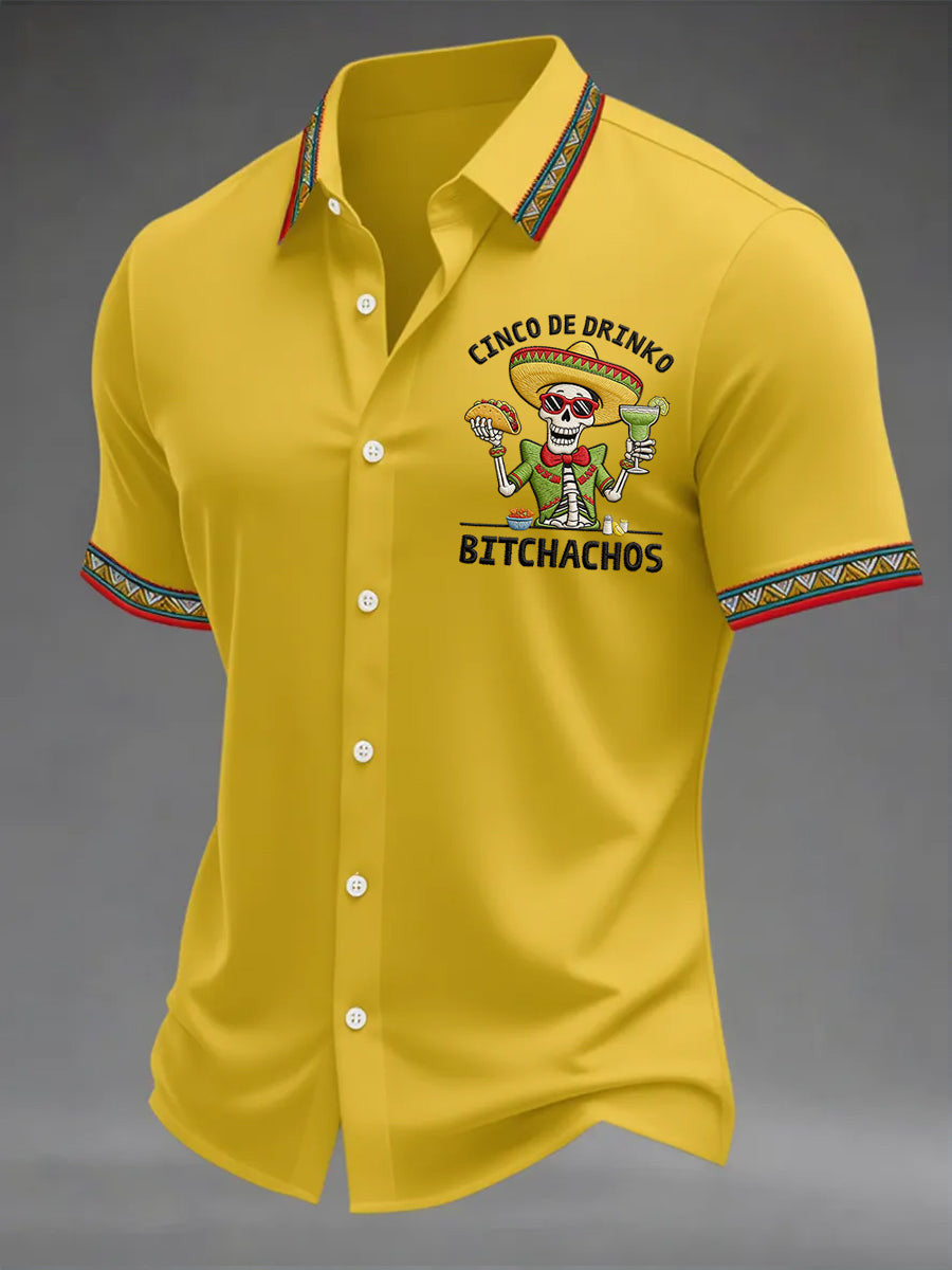Cinco De Mayo Button Shirt Cinco De Drinko Bitchachos Shirt Gifts For Him